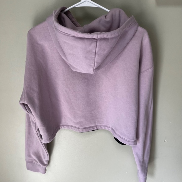 Adidas Bossy 90s Oversized Trefoil Cropped Hoodie Sweatshirt/Size Medium - Picture 7 of 16
